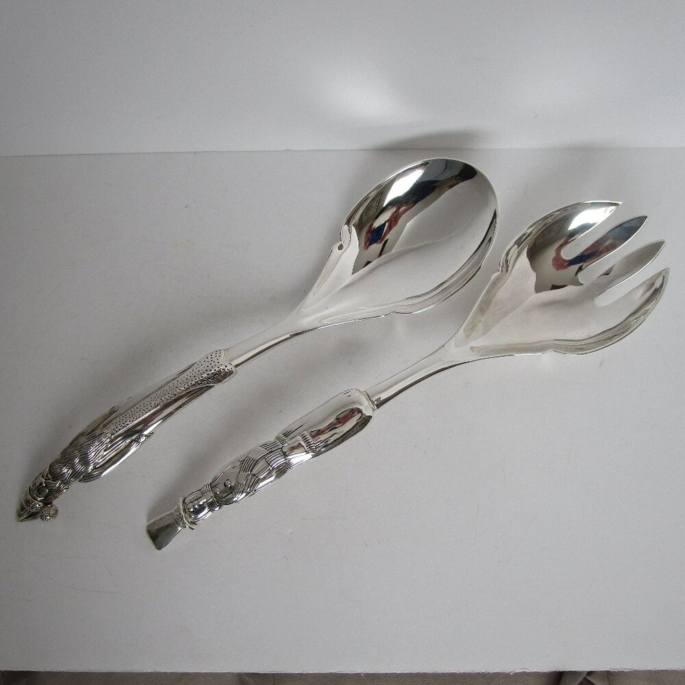 silver plated salad set